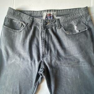 Jordan Craig Legacy Edition Jeans Men 38/32 Stretch Straight Leg Denim Gray